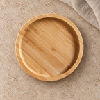 Round natural bamboo catchall tray, 15 cm diameter