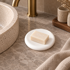 Soap dish styled with soap, soap not included