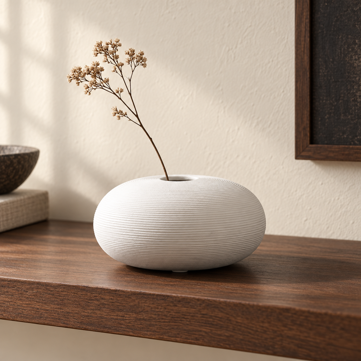 Pebble Ribbed Ceramic Bud Vase