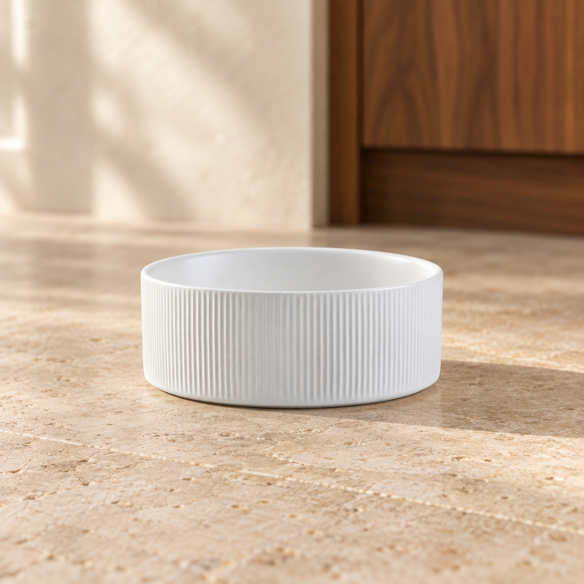 Milo Ribbed Ceramic Pet Bowl